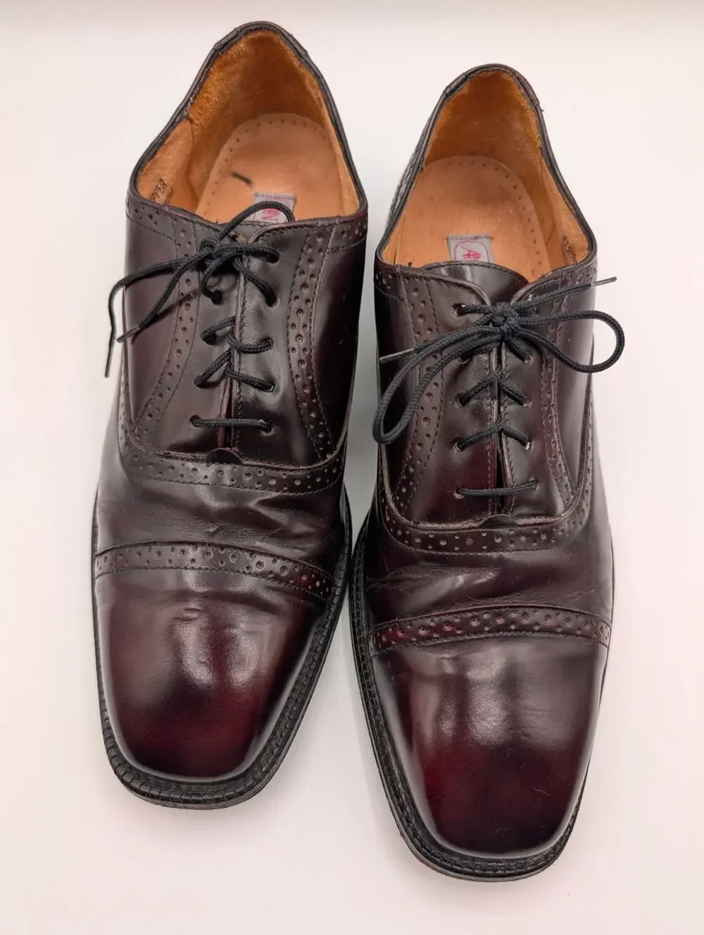 VTG Anthony Reed Burgundy Leather Cap-Toe Oxford Shoes Men's Size 11M